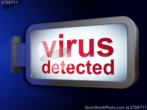 Image of Protection concept: Virus Detected on billboard background