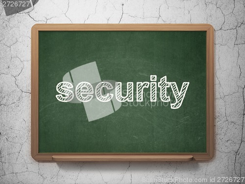 Image of Safety concept: Security on chalkboard background