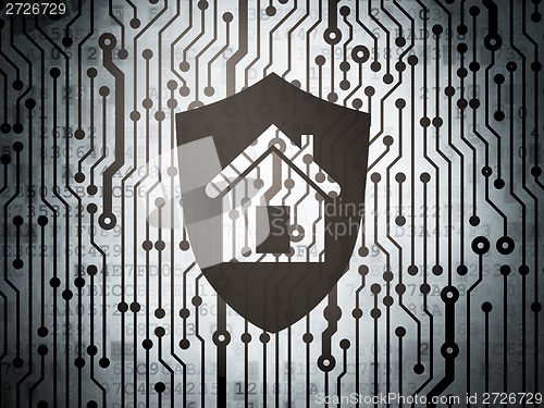 Image of Protection concept: circuit board with Shield