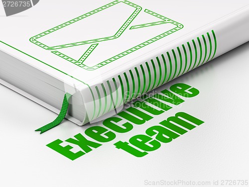 Image of Business concept: book Email, Executive Team on white background