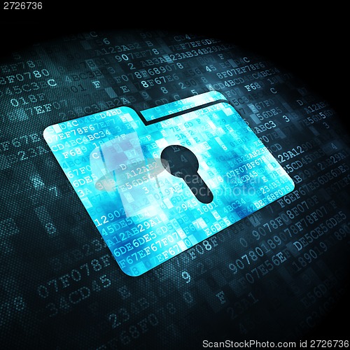 Image of Business concept: Folder With Keyhole on digital background
