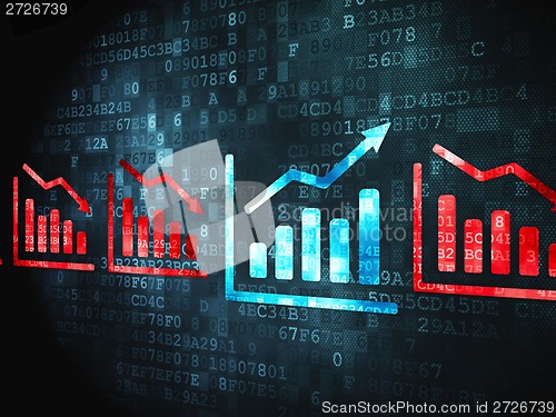 Image of Finance concept: Graph on digital background
