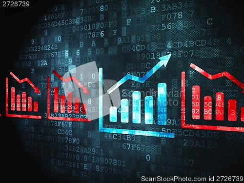 Image of Finance concept: Graph on digital background