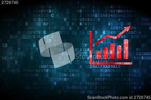 Image of Advertising concept: Growth Graph on digital background