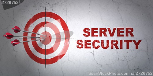 Image of Target and Server Security on wall background