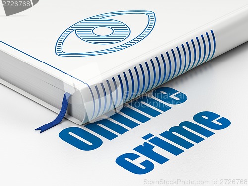 Image of Security concept: book Eye, Online Crime on white background