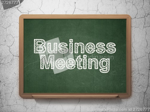 Image of Business concept: Business Meeting on chalkboard background