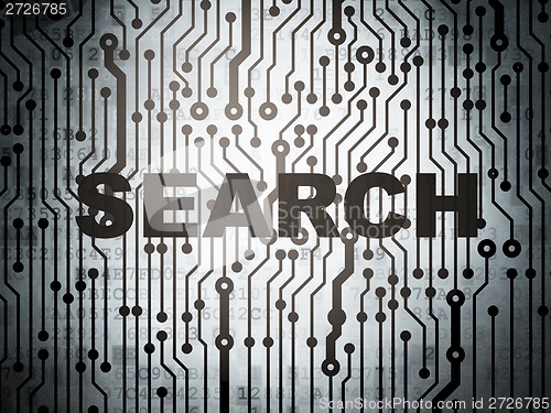 Image of Web development concept: circuit board with Search