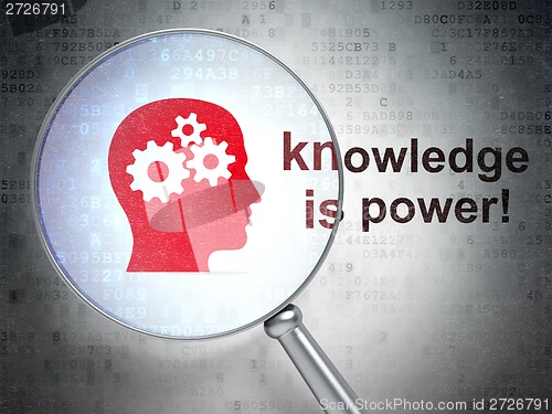 Image of Education concept: Head Gears and Knowledge Is power!