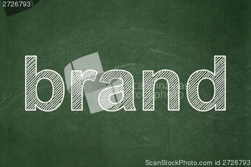 Image of Marketing concept: Brand on chalkboard background