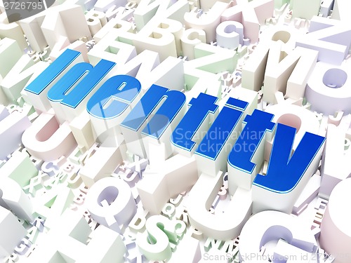 Image of Privacy concept: Identity on alphabet background