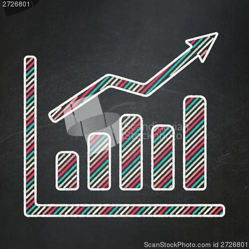 Image of News concept: Growth Graph on chalkboard background