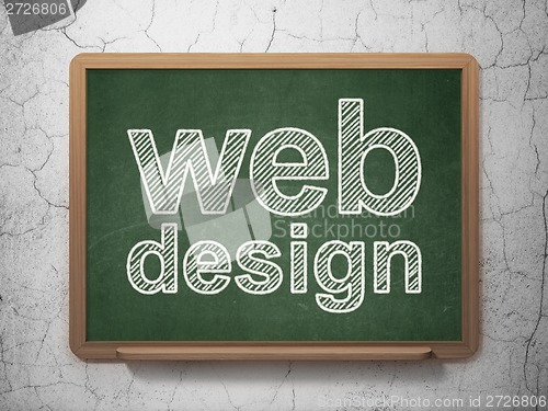 Image of Web design concept: Web Design on chalkboard background