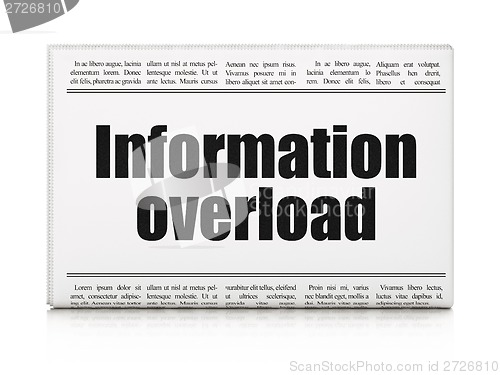 Image of Data concept: newspaper headline Information Overload