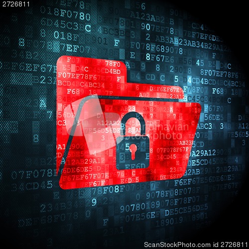 Image of Finance concept: Folder With Lock on digital background