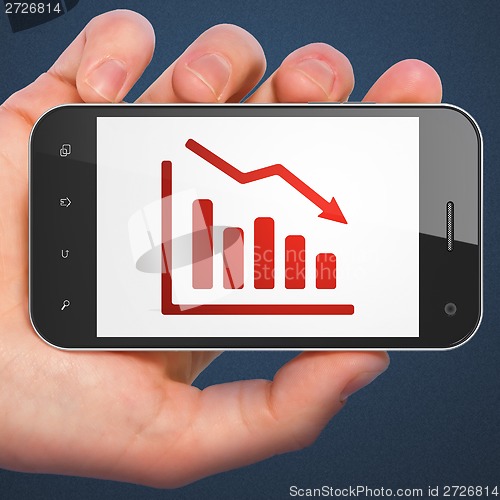 Image of News concept: Decline Graph on smartphone