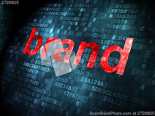 Image of Marketing concept: Brand on digital background