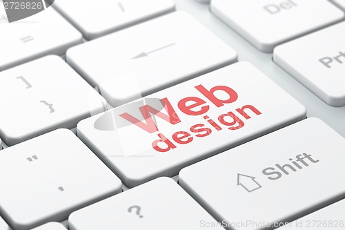 Image of SEO webdesign concept: Web Design on computer keyboard background