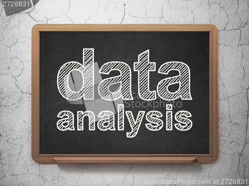 Image of Information concept: Data Analysis on chalkboard background