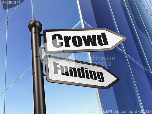Image of Finance concept: sign Crowd Funding on Building background