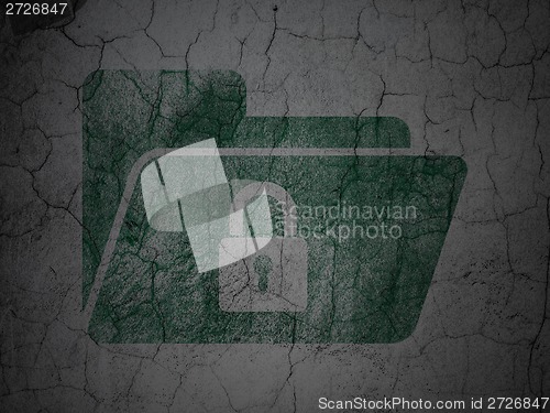 Image of Finance concept: Folder With Lock on grunge wall background