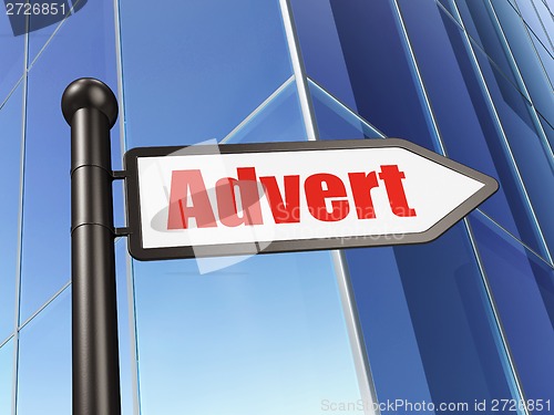 Image of Marketing concept: sign Advert on Building background