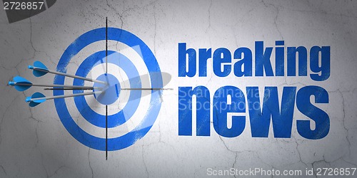 Image of Target and Breaking News on wall background