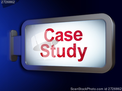 Image of Education concept: Case Study on billboard background