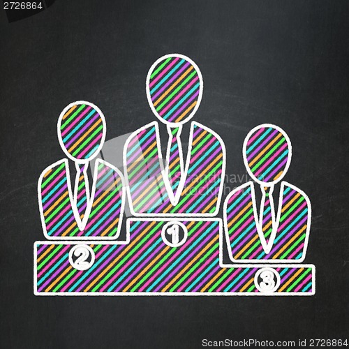 Image of News concept: Business Team on chalkboard background
