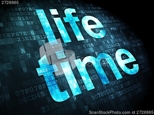 Image of Timeline concept: Life Time on digital background