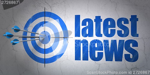 Image of News concept: target and Latest News on wall background