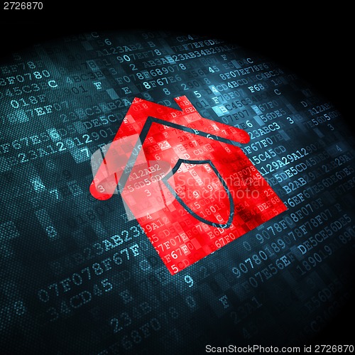 Image of Finance concept: Home on digital background