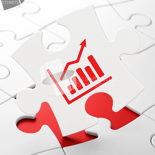 Image of Marketing concept: Growth Graph on puzzle background