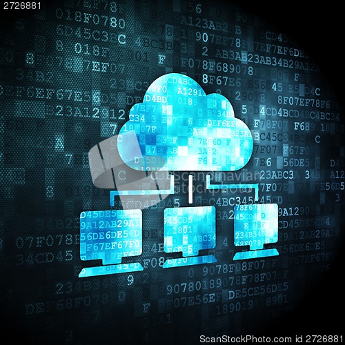 Image of Computing concept: Cloud Network on digital background