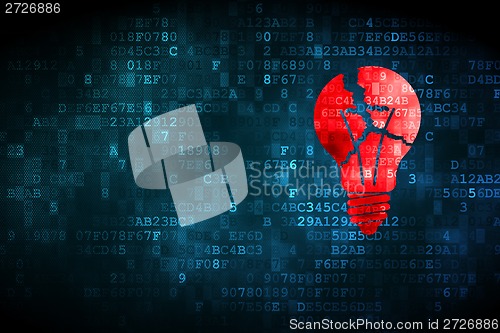 Image of Finance concept: Light Bulb on digital background