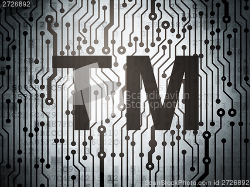 Image of Law concept: circuit board with Trademark