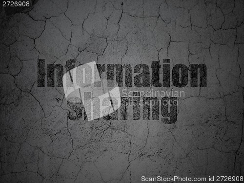 Image of Information Sharing on grunge wall background