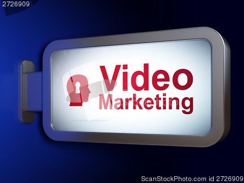 Image of Business concept: Video Marketing and Head With Keyhole