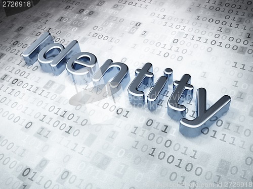 Image of Protection concept: Silver Identity on digital background