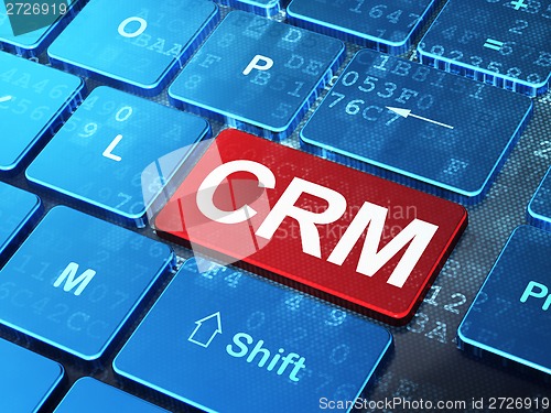 Image of Business concept: CRM on computer keyboard background