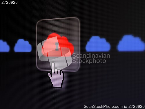 Image of Networking concept: Cloud With Keyhole on digital computer screen