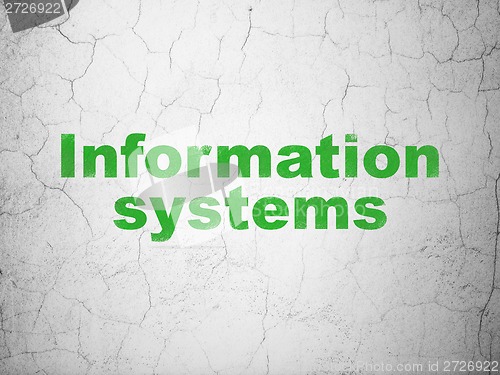 Image of Data concept: Information Systems on wall background