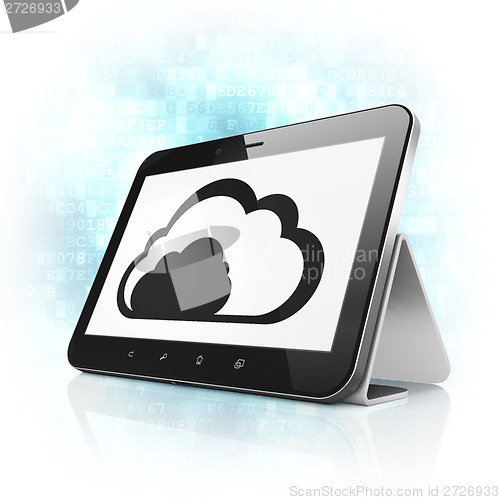 Image of Computing concept: Cloud on tablet pc computer