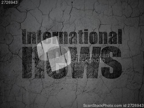 Image of International News on grunge wall background