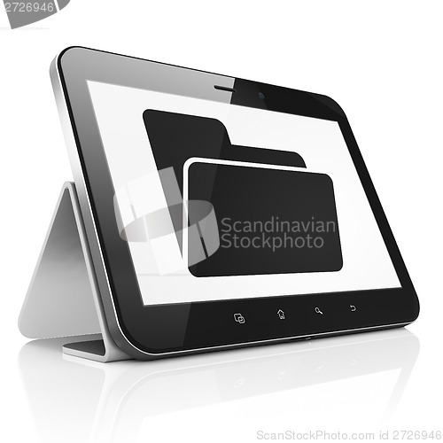 Image of Business concept: Folder on tablet pc computer