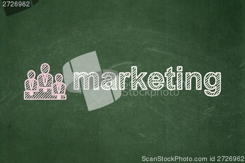 Image of Business Team and Marketing on chalkboard background