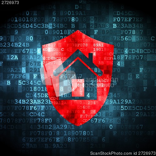 Image of Finance concept: Shield on digital background