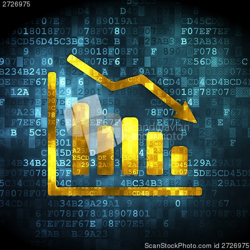 Image of Business concept: Decline Graph on digital background
