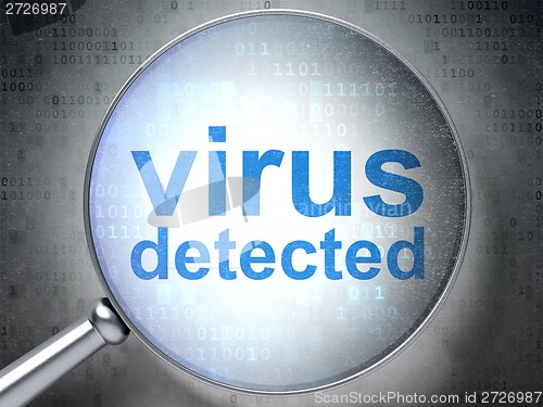 Image of Protection concept: Virus Detected with optical glass