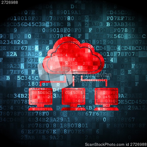 Image of Cloud Network on digital background